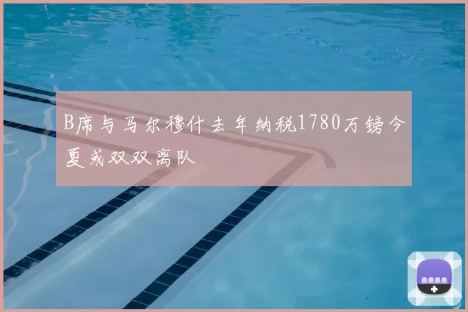 B席与马尔穆什去年纳税1780万镑今夏或双双离队