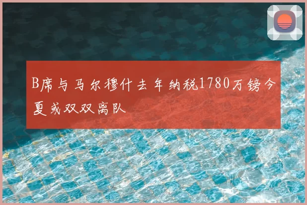 B席与马尔穆什去年纳税1780万镑今夏或双双离队
