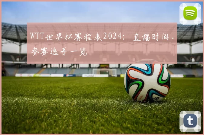WTT世界杯赛程表2024：直播时间、参赛选手一览